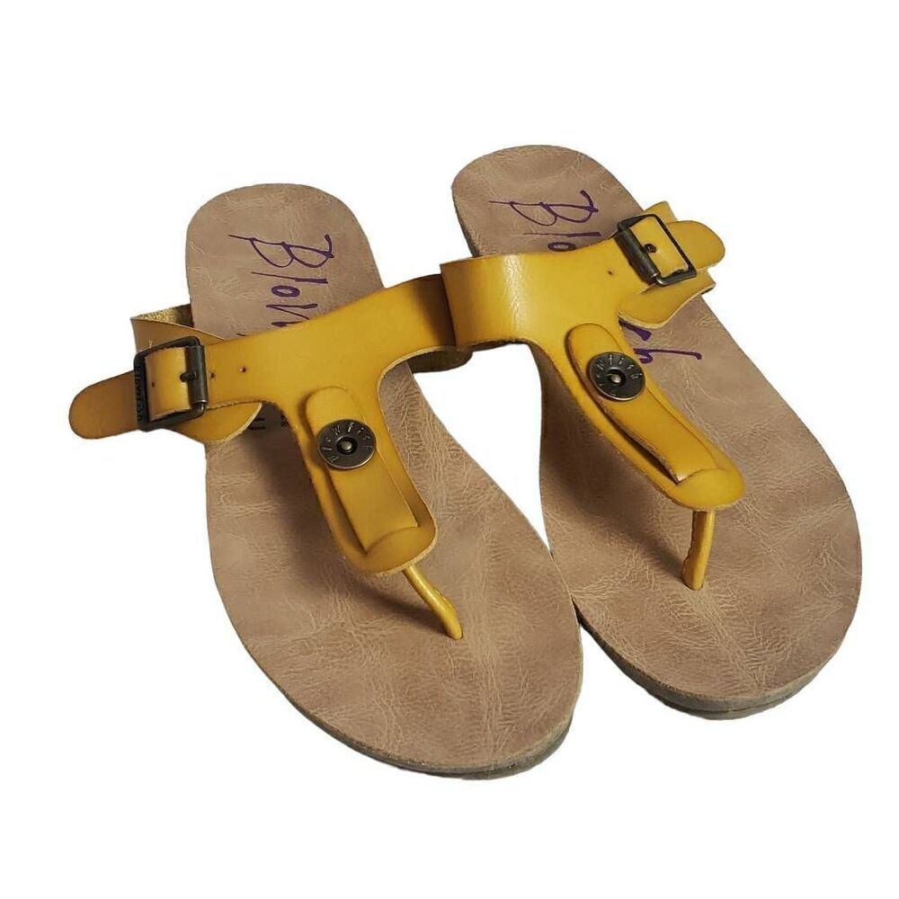 Blowfish Malibu Yellow Flip Flops Size 7